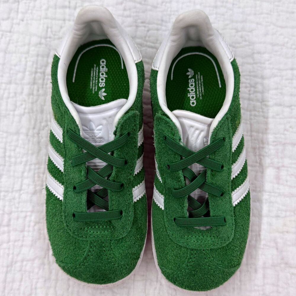 adidas Gazelle Suede Low Top Lace-Up Sneakers Green Unisex Kids US 10c CQ3130